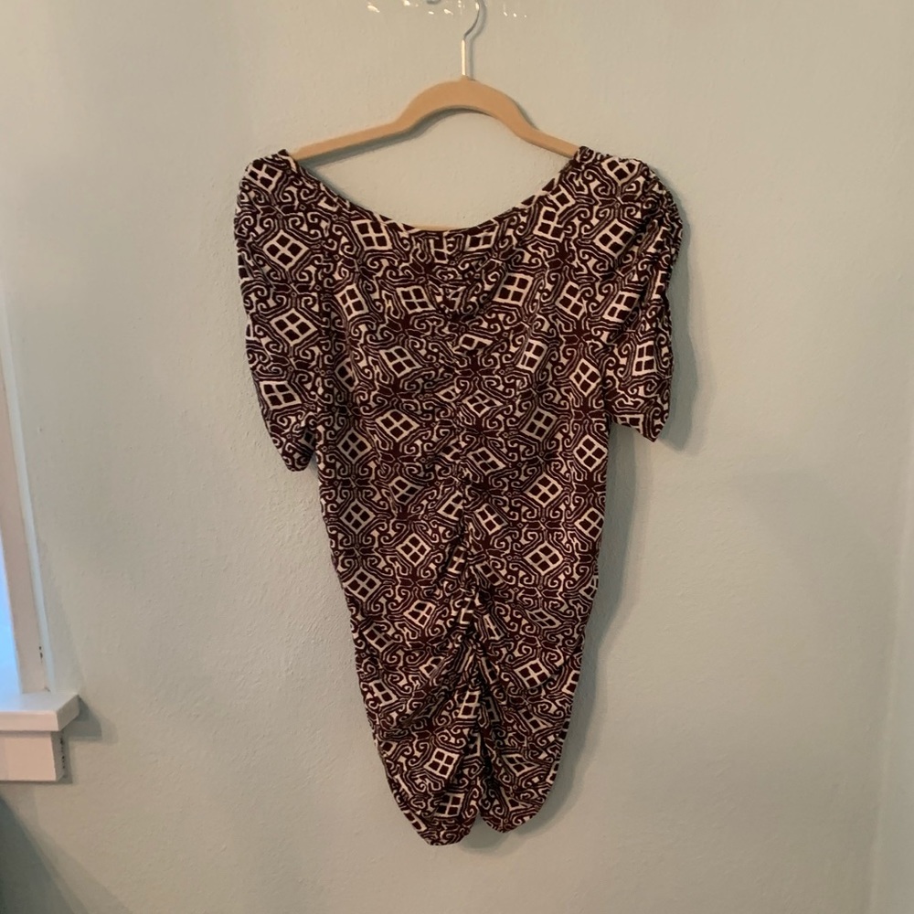 INC Patterned Ruched Top - Picture 2 of 3